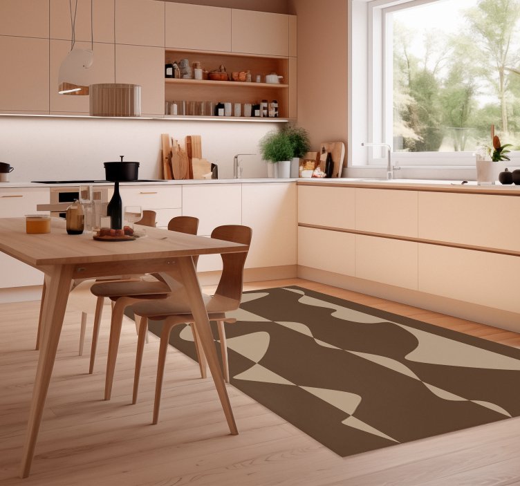 abstract brown kitchen mat - TenStickers