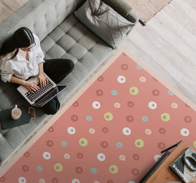 Abstract Dot Pattern living room vinyl rug - TenStickers