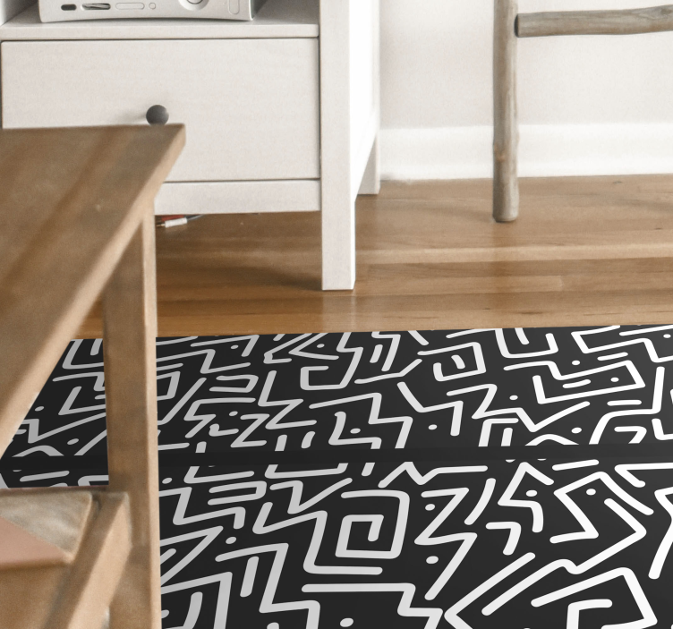 Abstract Labyrinth geometric vinyl rug - TenStickers