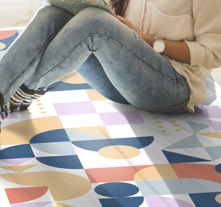 Abstract Shapes Play geometric vinyl rug - TenStickers