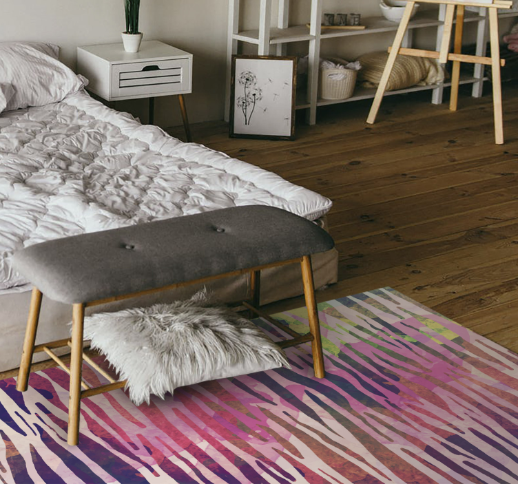 Abstract Striped Spectrum striped vinyl rug - TenStickers