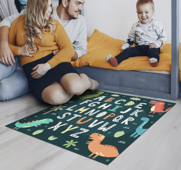 Alphabet Dinosaur Playroom bedroom rug - TenStickers