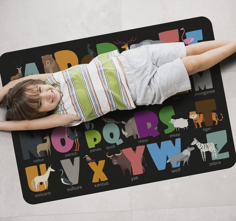 Alphabetical Fauna alphabet vinyl rug - TenStickers