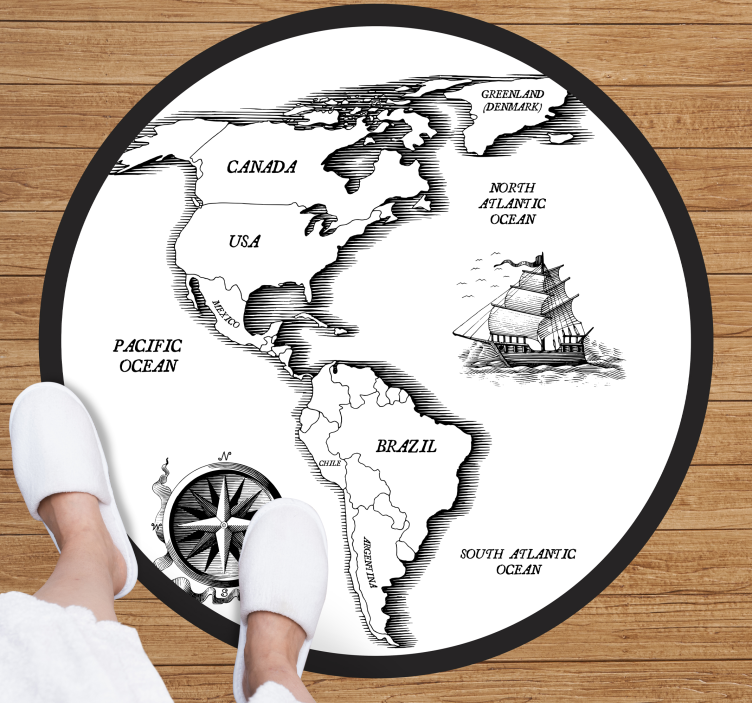 AMERICAN CONTINENT world map rug - TenStickers