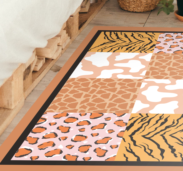 Animal print vinyl rug in wild animal patterns - TenStickers