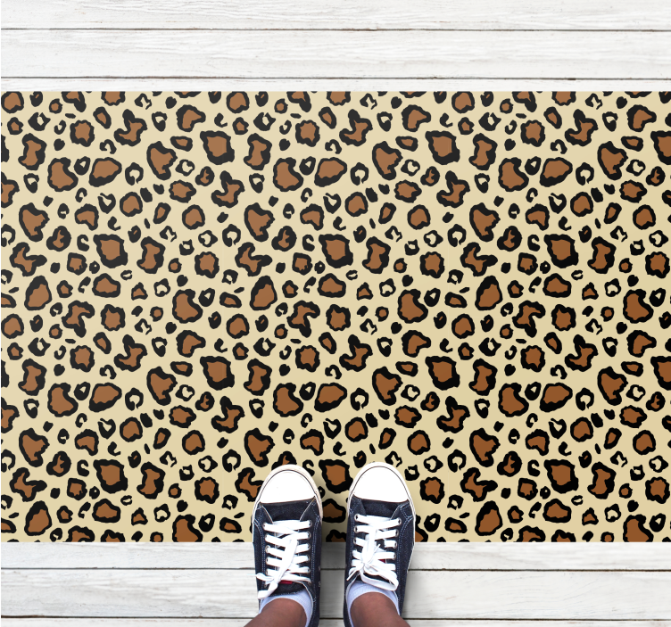Animal print vinyl rug leopard spot design - TenStickers