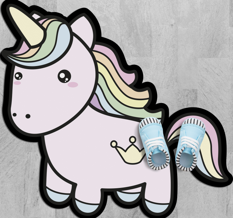 Anime Cartoon Unicorn vinyl rug - TenStickers