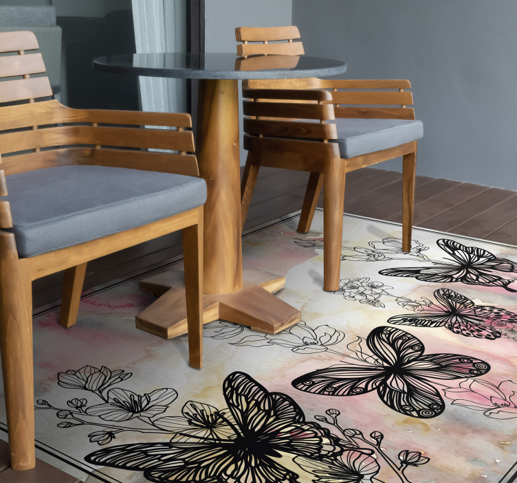 art butterfly animal vinyl rug - TenStickers