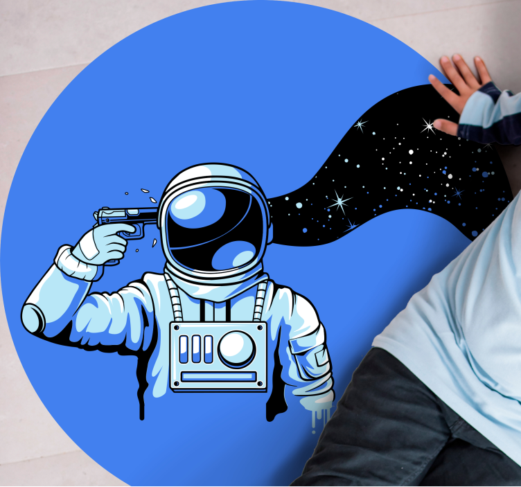 Astronaut Cosmic Scene teen vinyl rug - TenStickers