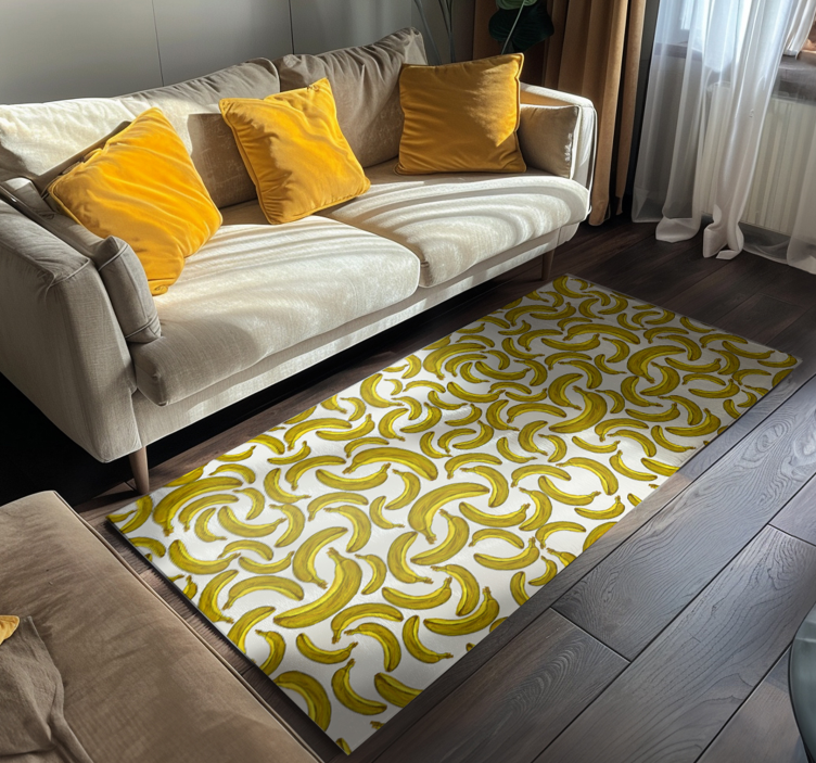 Banana design yellow vinyl rug - TenStickers