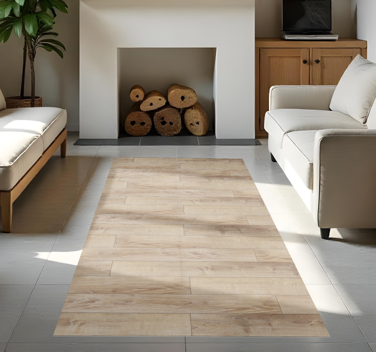 Beige parquet flooring wood effect vinyl rug - TenStickers