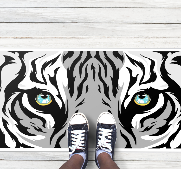 Blue eyed tiger animal rug - TenStickers