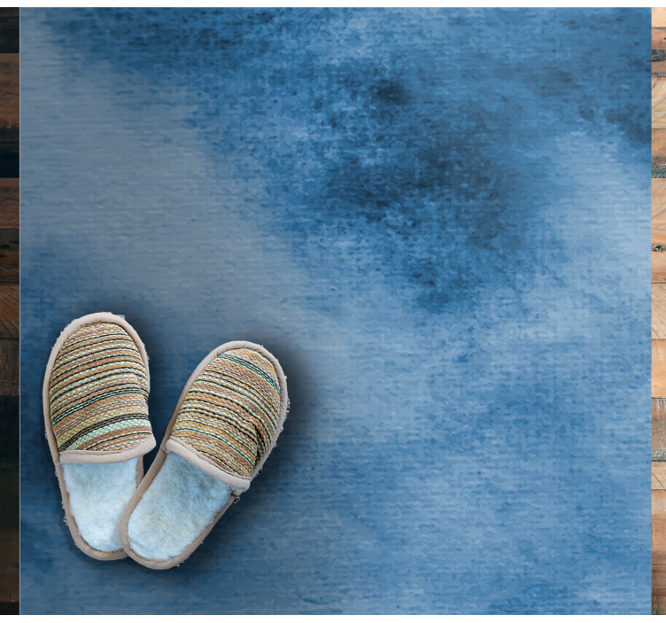 Blue Gradient Style bathroom vinyl rug - TenStickers