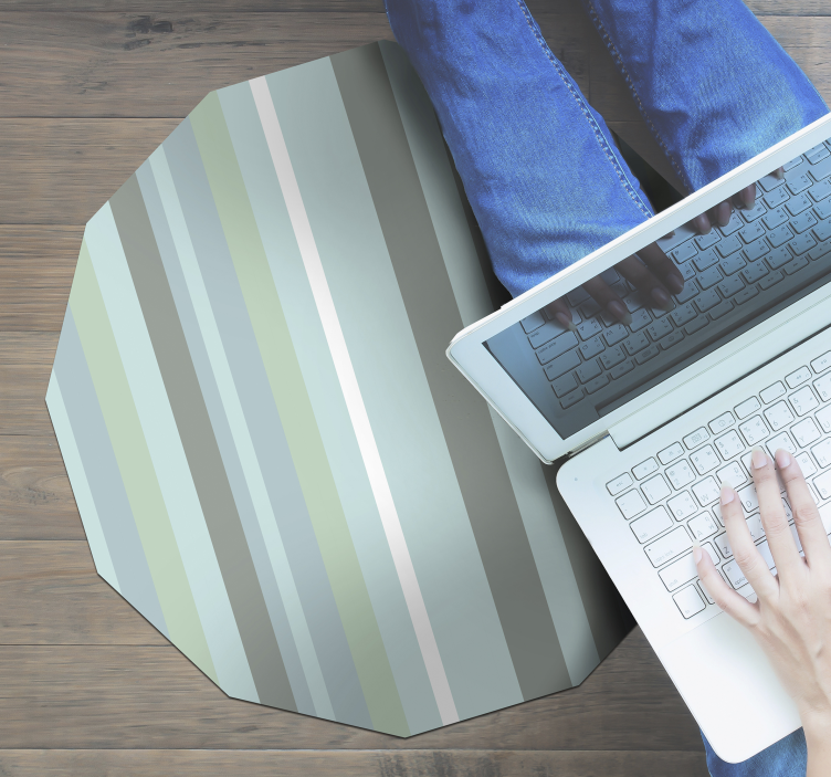 Fabulous polygonal blue nordic style vinyl rug - TenStickers