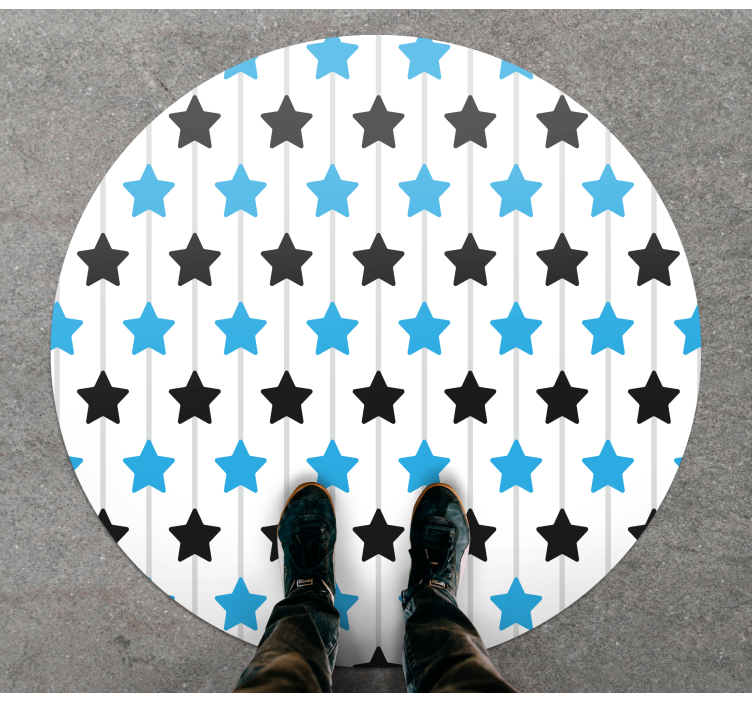 Bold blue shades star vinyl rug - TenStickers