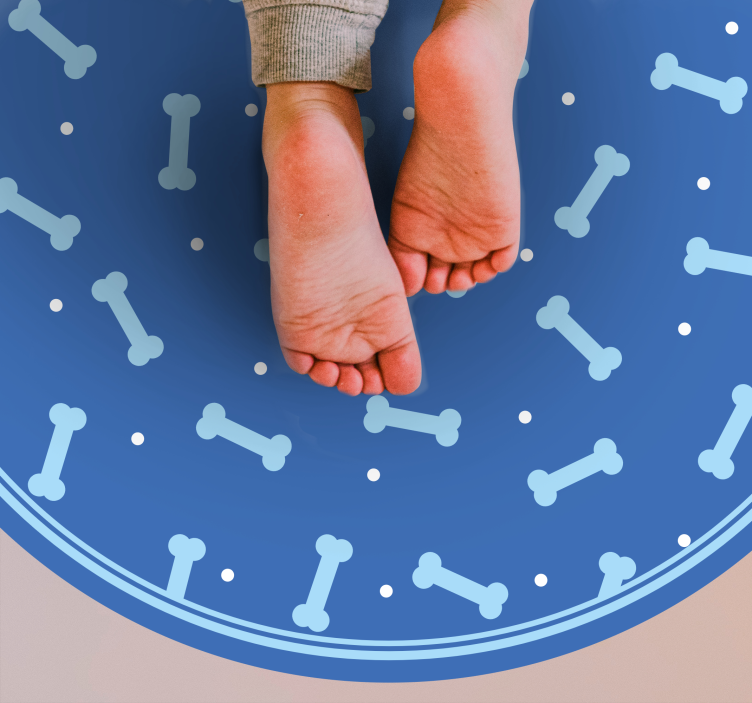 Bone Pattern Play circular vinyl rug - TenStickers