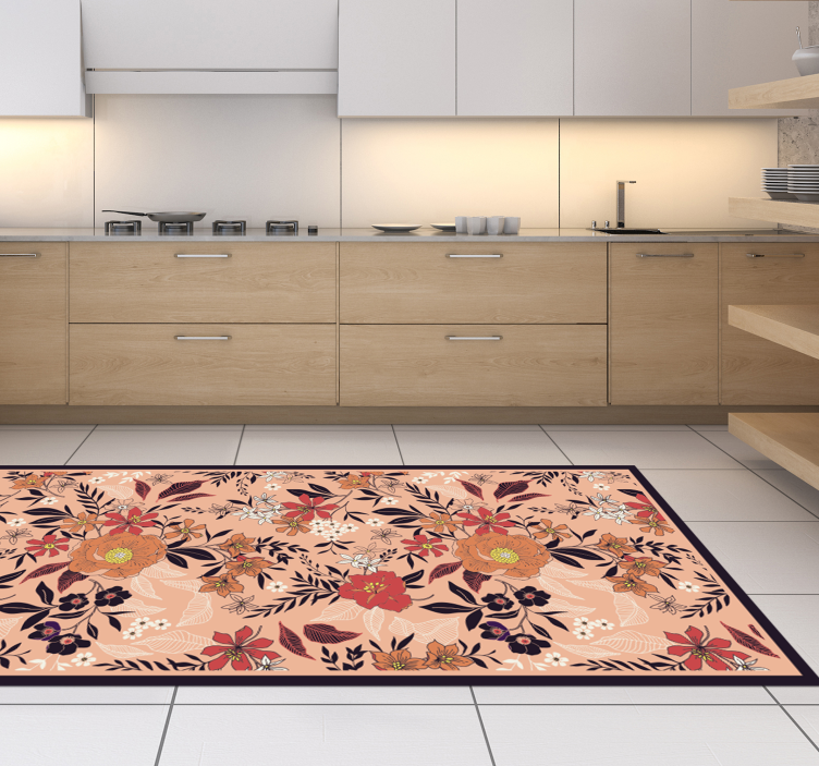 Botanical Garden Tapestry floral vinyl rug - TenStickers