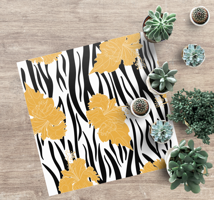 Animal print vinyl rug zebra jungle design - TenStickers