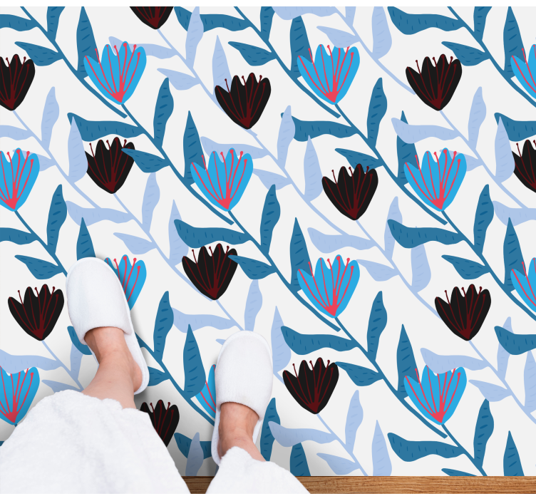 Botanical Leaf Arrangement floral vinyl rug - TenStickers