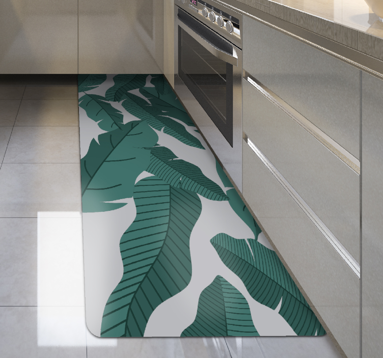 Botanical Leaf Design floral vinyl rug - TenStickers