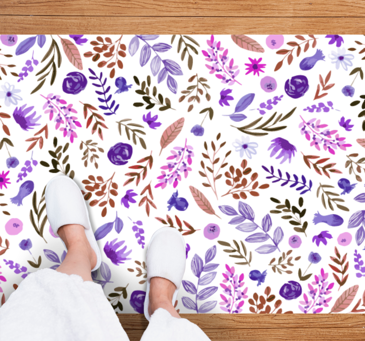 Nature Pattern floral vinyl rug - TenStickers