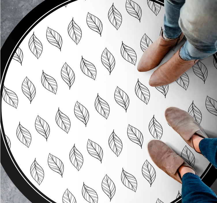 Botanical Outline floral rug - TenStickers