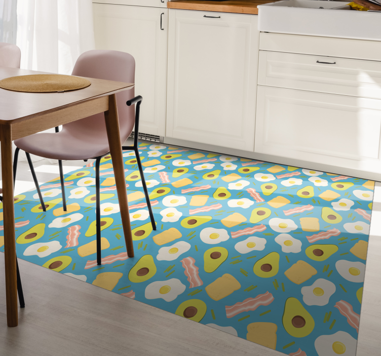 Breakfast Patterns minimal vinyl rug - TenStickers