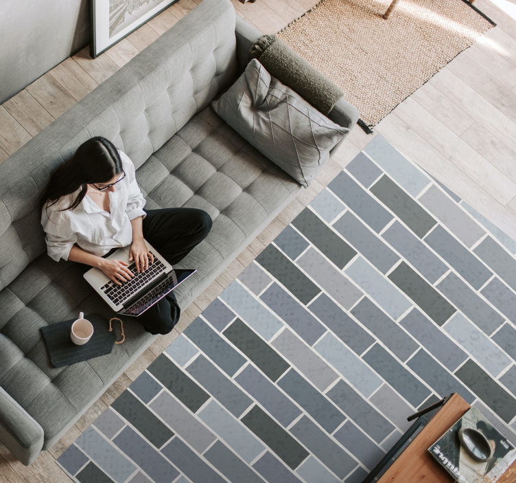 Brickwork Pattern textured vinyl rug - TenStickers