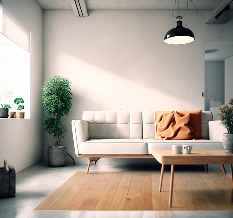 Plank Light Surface wood effect vinyl rug - TenStickers