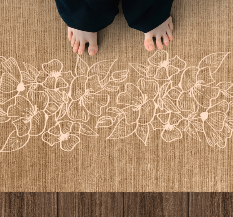 Brown texture flower carpet - TenStickers
