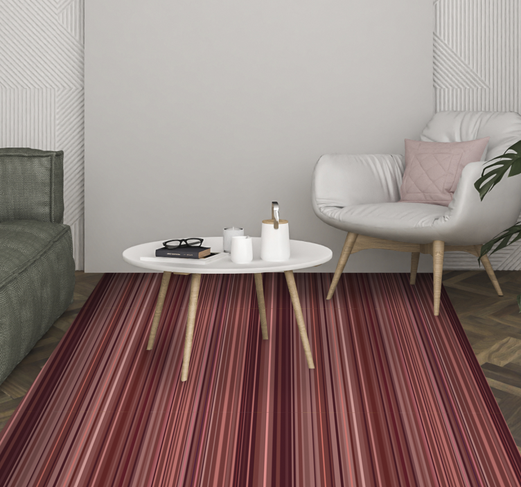 Burgundy Striped striped vinyl rug - TenStickers