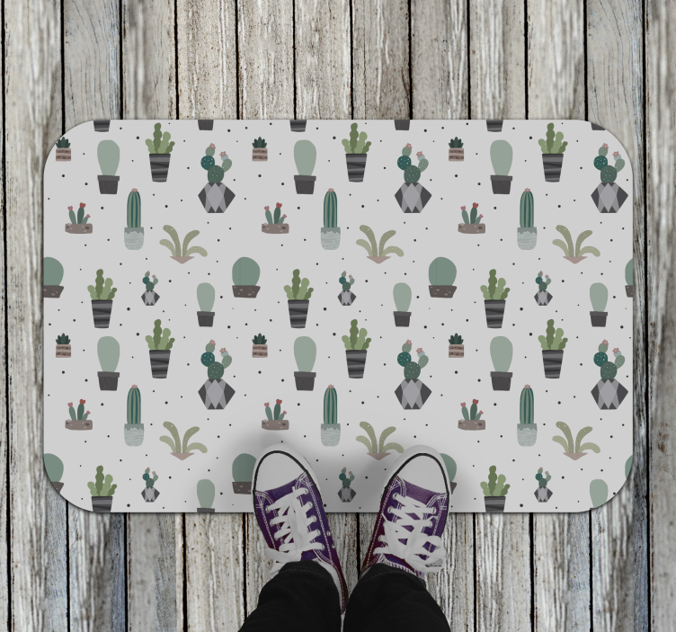 Cactus Pattern floral vinyl rug - TenStickers