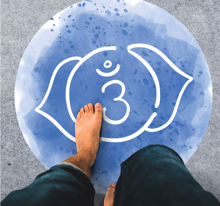 Calming Blue Symbol mandala vinyl rug - TenStickers