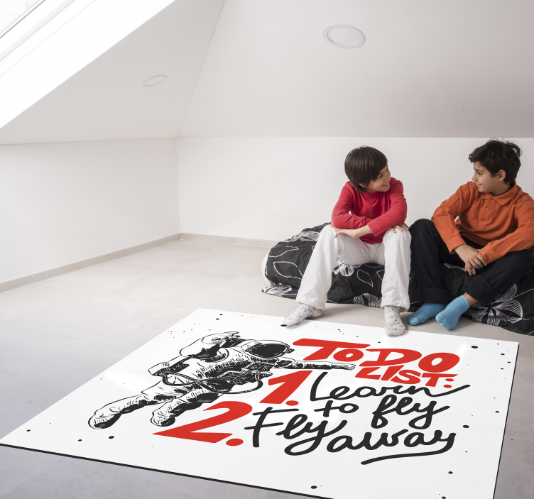 Carpet pvc phrase astronaut - TenStickers