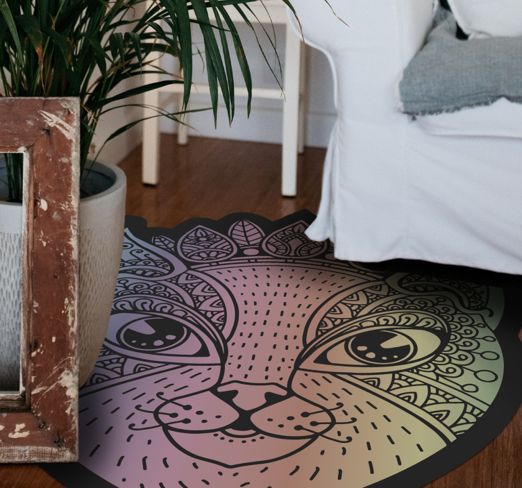 Cat at night collage bedroom rug - TenStickers