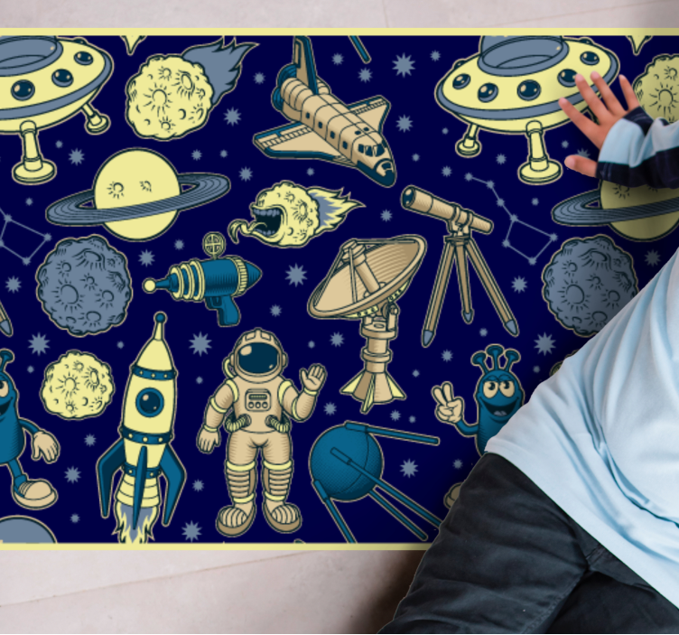 Celestial Journey Idea kids vinyl rug - TenStickers