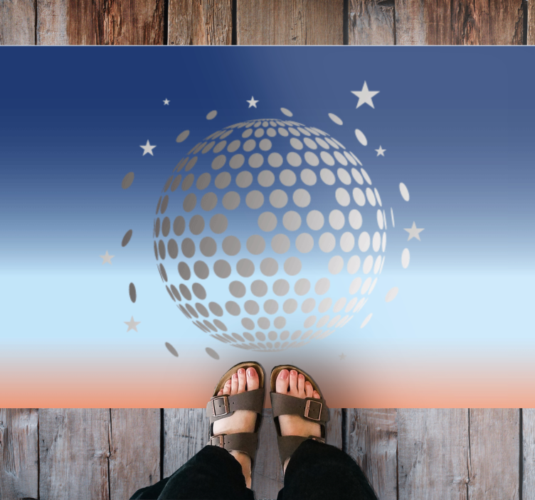 Celestial Sphere Design star vinyl rug - TenStickers