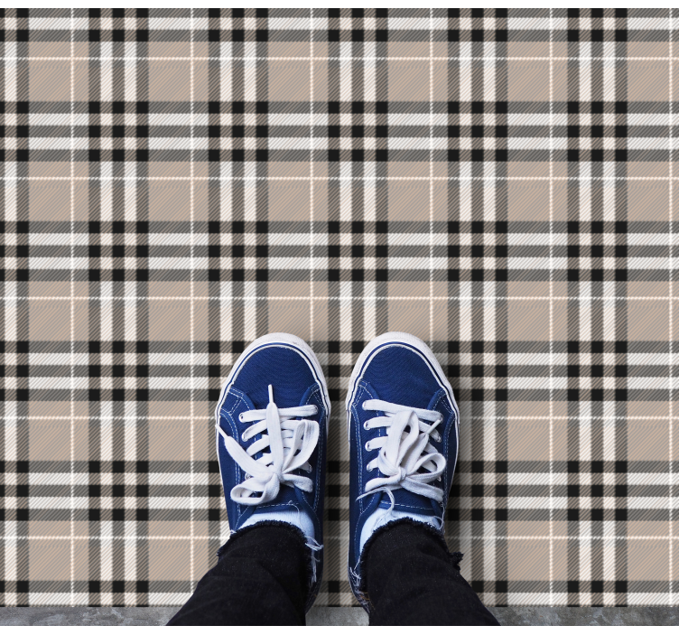Checked Pattern striped vinyl rug - TenStickers