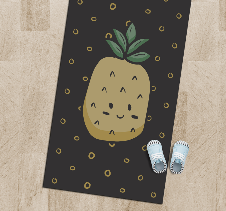 Cheerful Pineapple kids vinyl rug - TenStickers