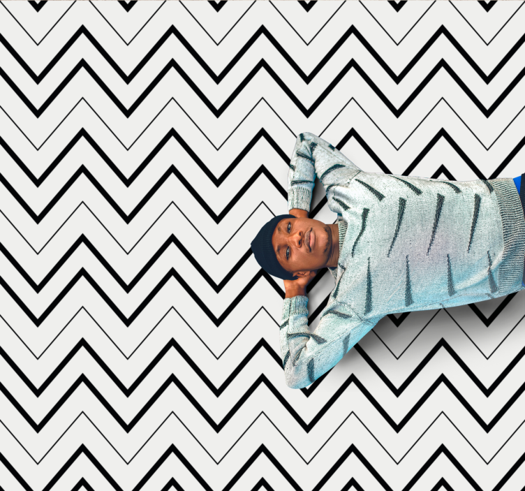 Minimal vinyl rug in chevron pattern - TenStickers