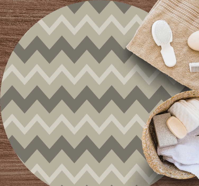 Chevron Pattern Circles striped vinyl rug - TenStickers