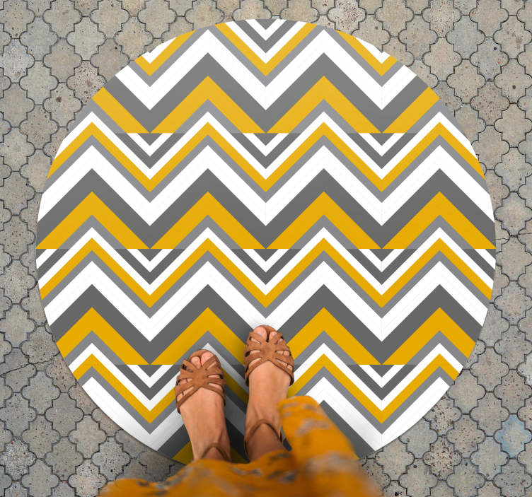 Chevron Stripe Style geometric vinyl rug - TenStickers