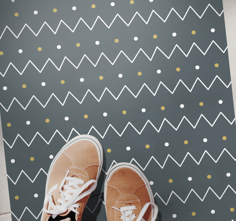 Chevron Zigzag Style striped vinyl rug - TenStickers