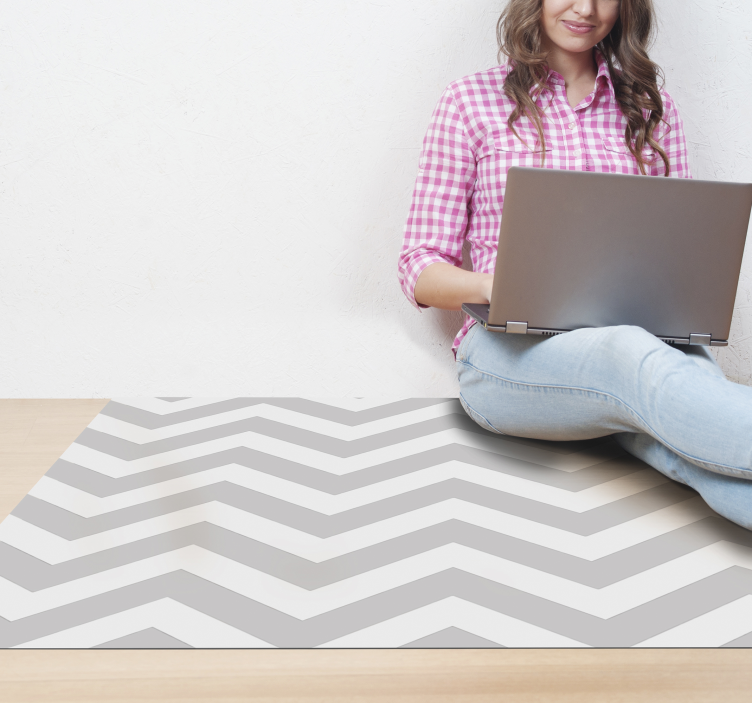 Chevron Zigzags geometric vinyl rug - TenStickers
