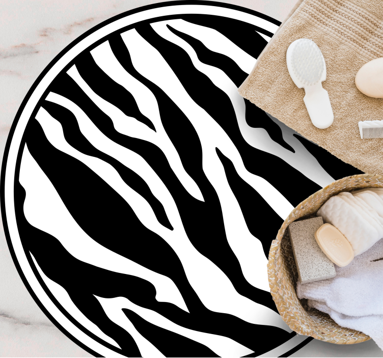 Chic Zebra Lines animal print vinyl rug - TenStickers