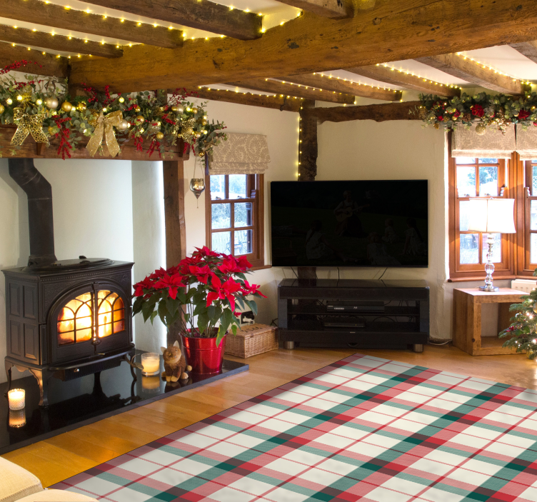 Christmas Tartan geometric carpets - TenStickers
