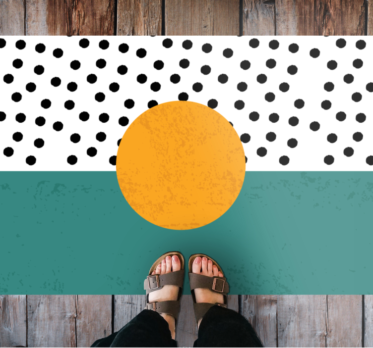 Circle and Dots minimal vinyl rug - TenStickers