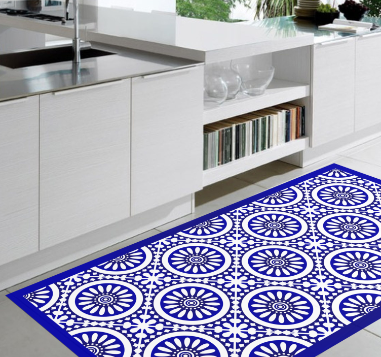 Circled Mandala Pattern mandala vinyl rug - TenStickers