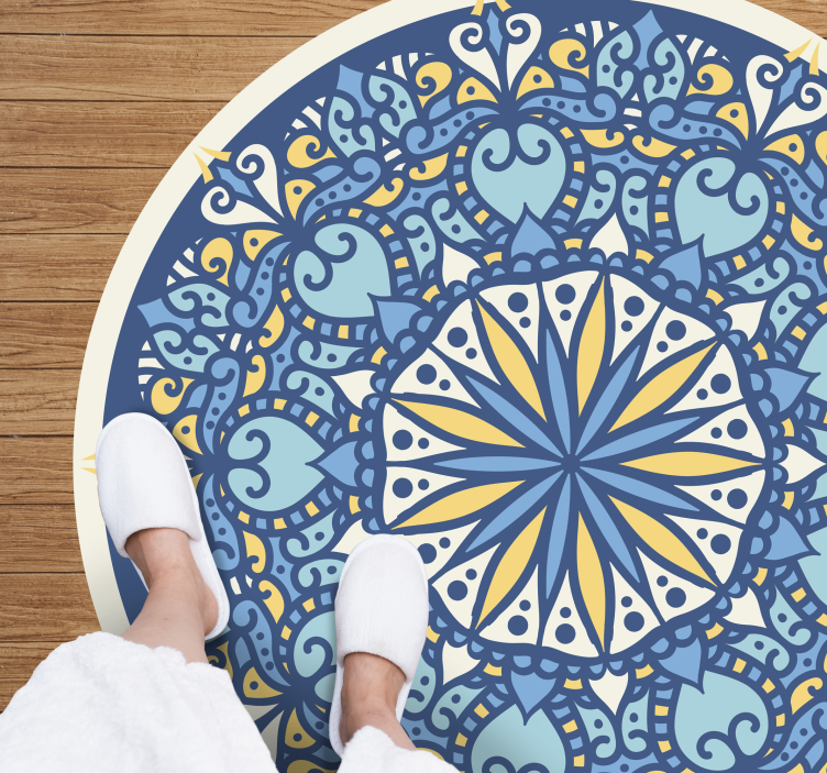 Circular mosaic  mandala vinyl rug - TenStickers