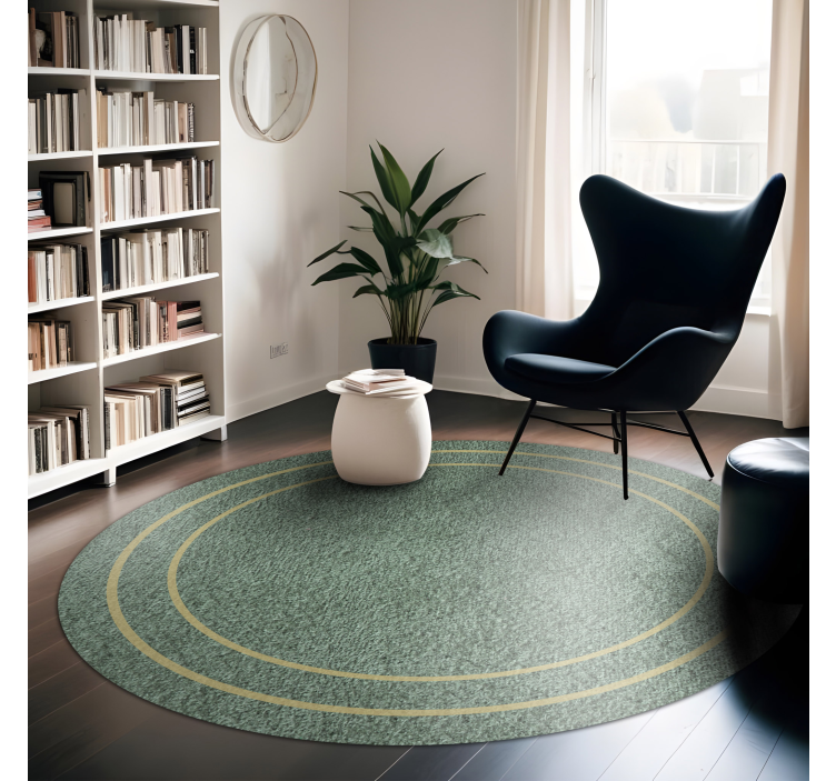 Circular Minimal Design minimal vinyl rug - TenStickers